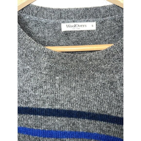 Woolovers Lambswool Multi Stripe RainbowPullover Sweater Size Small Crew neck Y1 - Picture 3 of 6